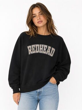 Brunette the label Redhead womens Black Crewneck Sweatshirt size M/L